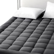 Oaskys Hypoallergenic Mattress Topper – Grid Fitted Sheet, Soft Microfiber Top Mattress Cover, Wrinkle Resistant Breathable for All Season Comfort