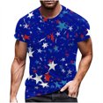 thumbnail image 2 of Chandails en Molleton Snoarin pour Hommes Mode Hommes Manches Courtes Col Rond Imprimé T-Shirt Décontracté Hauts Blouse Chemises du 4 Juillet pour Hommes en Liquidation, 2 of 5