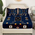 thumbnail image 3 of Erosebridal Tribal Aztec Sheet Set King,Black King Sheet Sets,Geometry Room Decor,4-Piece, 3 of 7