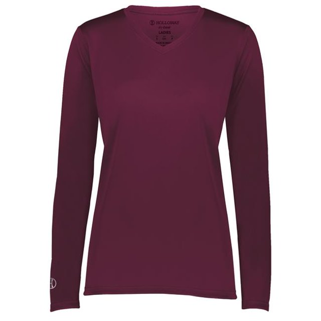 Holloway 222824.745.L T-Shirt à Manches Longues pour Femmes Momentum, Bordeaux - Grand