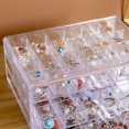 thumbnail image 3 of Earring Box Jewelry Storage Organizer Jewelry Storage Box Transparent 72 Grids Dustproof Earring Display Case For Women 3 Layers, 3 of 5