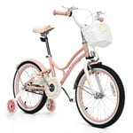Gymax 18'' Kids Bike Toddlers Adjustable Freestyle Bicycle w/ Training Wheels