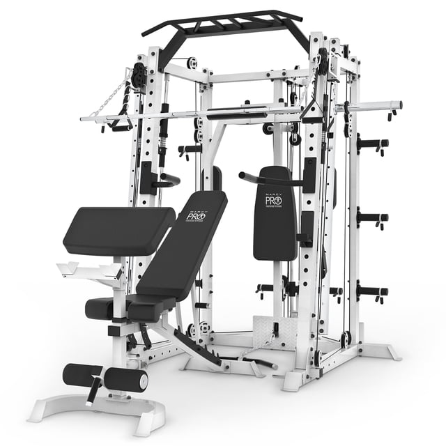 Marcy Cage de Puissance, Système de Gym Smith Machine avec Banc-Presse et Support pour Squats