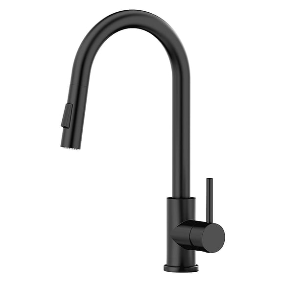 APPASO Matte Black Kitchen Faucet with Pull Down Sprayer, Stainless Steel Single Handle High Arc Sink Faucet, 2 Spray Modes