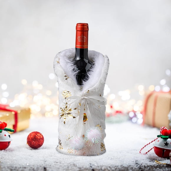 Christmas Wine Bottle Cover Dress Clothes Set Elf Costume Wine Bottle Ornament Bag Xmas Party Dinner Table Decoration Gift for Liquor Champagne Beverage Bottles Festive Tabletop Decor for Home