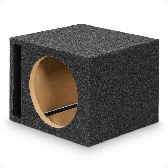 QPower 10 Inch Heavy-Duty Single Vented Vehicle Subwoofer Enclosure