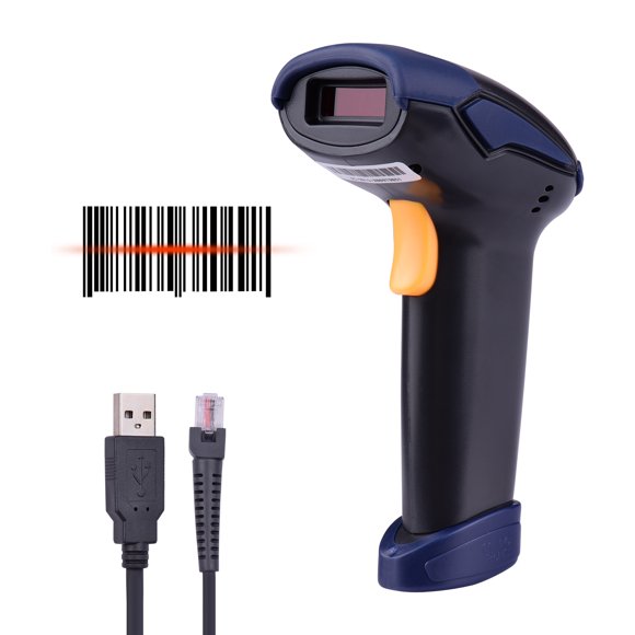 Yeacher Scanner de Codes-Barres USB Filaire Déclencheur Manuel Scan Automatique Continu Lecteur 1D