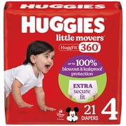 Huggies Little Movers HuggFit 360° Baby Diapers with 360° Waistband, Size 3 (16-28 lbs), 26 Count