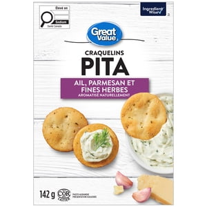 Great Value Naturally Flavoured Garlic Parmesan & Herb Pita Crackers