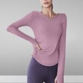 thumbnail image 2 of Timegard Yoga Tops for Women Long Sleeve V-Neck Ruched Tee Trackshirts Athletic Workout Running Tops, 2 of 4