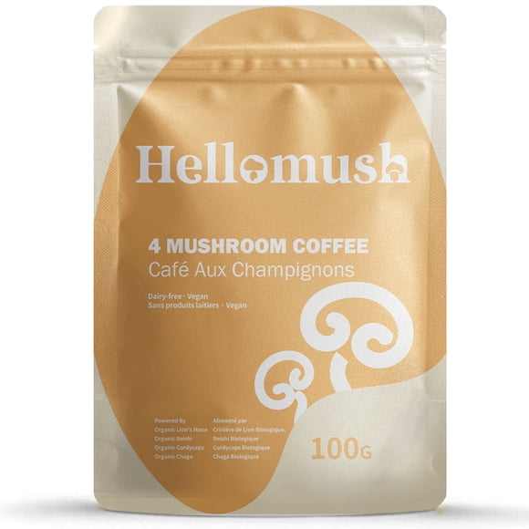 Organic Instant Mushroom Coffee Drink 100g – 4 Mushroom Blend – 30 Servings