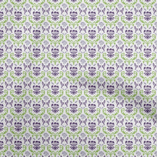 oneOone Silk Tabby Violet Fabric Floral Craft Projects Decor Fabric Printed By The Yard 42 Inch Wide