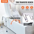 thumbnail image 2 of VEVOR Tub Transfer Bench Bathtub Shower Seat for Senior Height Adjustable 400LBS, 2 of 9