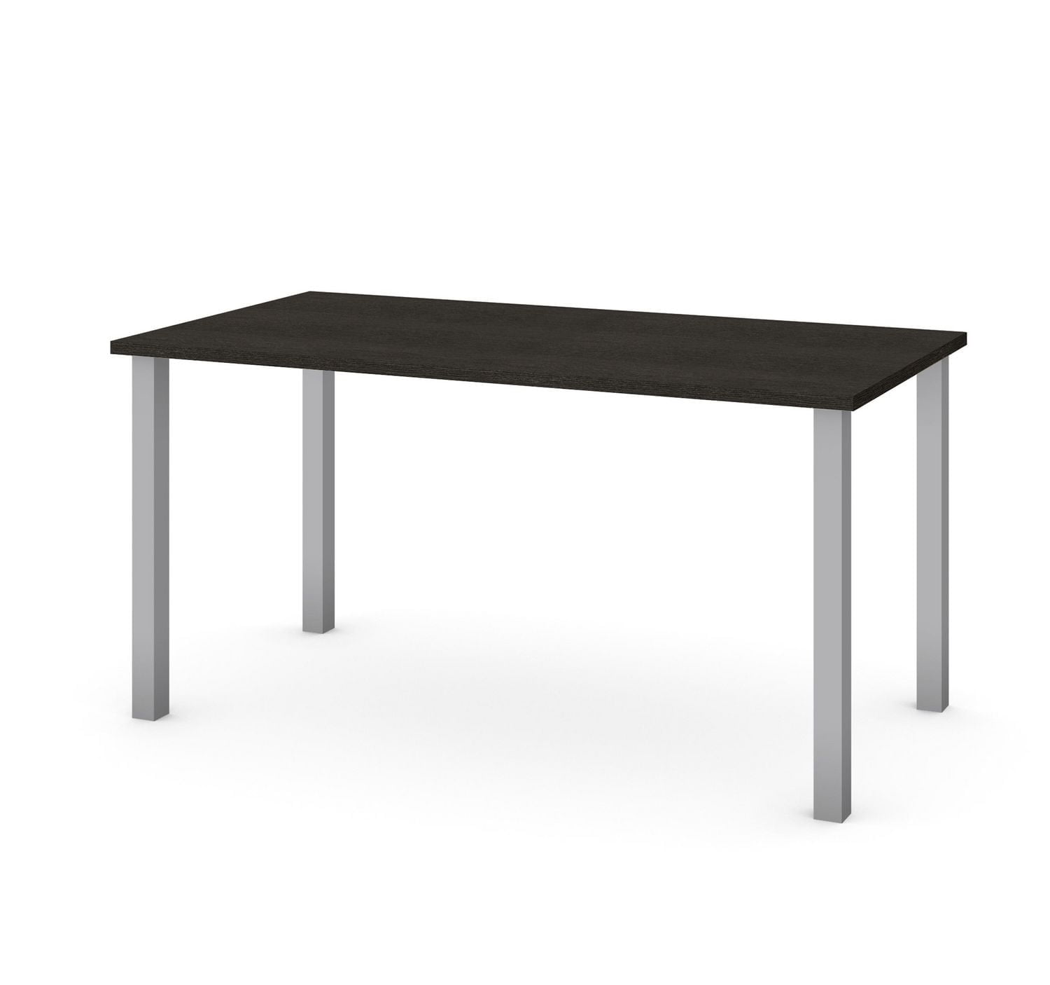 Bestar Universel Table de bureau 59L avec pattes de métal carrées  - Gris profond