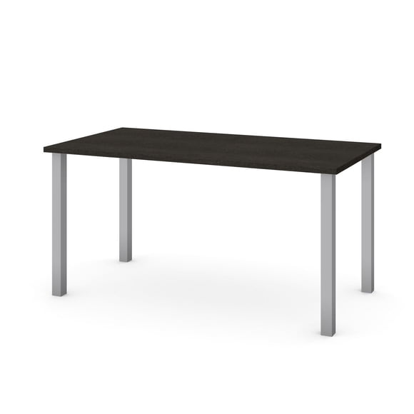 Bestar Universel Table de bureau 59L avec pattes de métal carrées - Gris profond