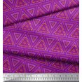 thumbnail image 3 of Soimoi Purple Rayon Fabric Triangle Art Geometric Printed Craft Fabric by the Yard 42 Inch Wide, 3 of 5