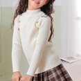 thumbnail image 4 of Posijego Girls Turtleneck Sweaters Ribbed Knit Long Sleeve Sweater T-Shirts Winter Slim Basic Tee Tops for Little Girls, 4 of 4