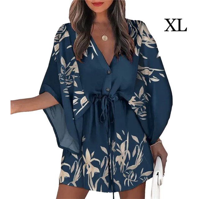 Baohd Robes à Lacets pour Femmes Été Jupe Courte Sexy Élégante Décontractée Mini Robe de Soirée Plage Maison Travail Type1 TG