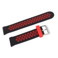 thumbnail image 3 of 24mm Replacement Watchband Color Contrast Adjust Size Soft Silicone Watch Strap for Spartan Hr Baro Black Red, 3 of 14