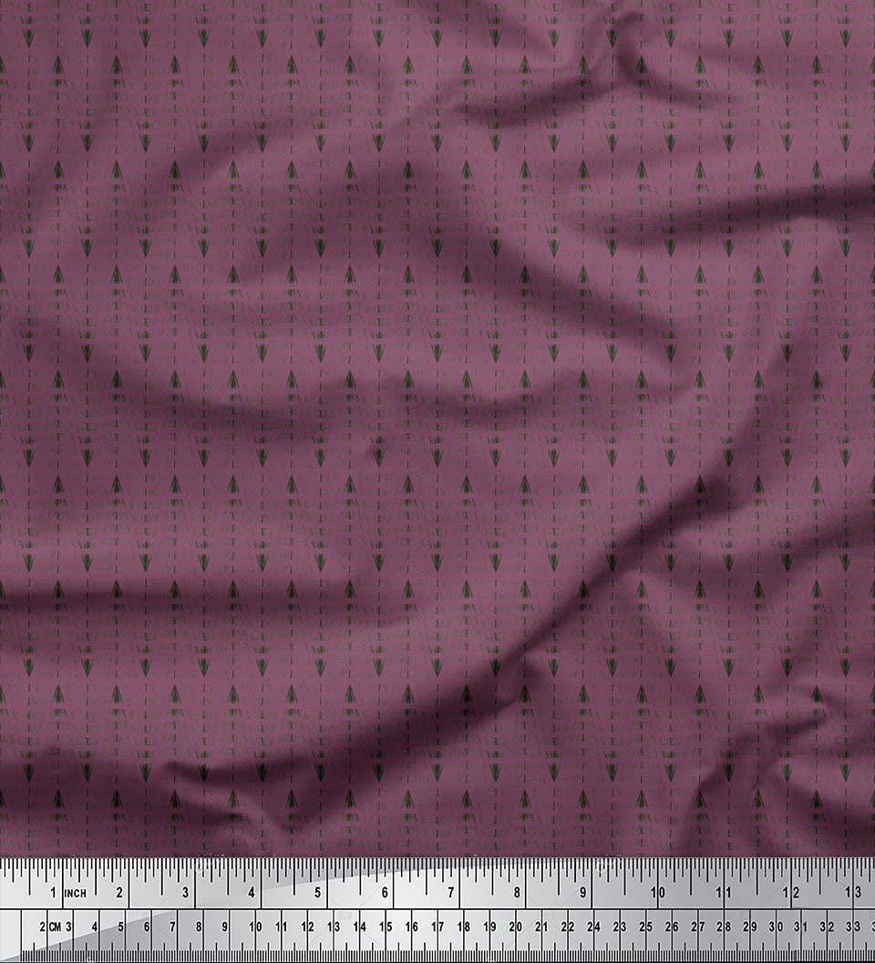 Soimoi Moss Georgette Fabric Hand Drawn Line Shirting Printed Craft Fabric by The Yard 42 Inch Wide
