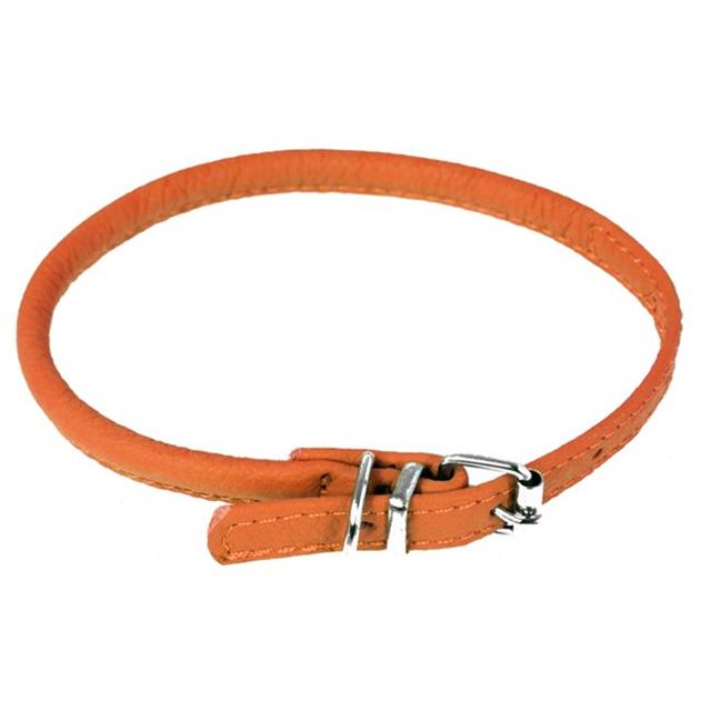 Dogline L1002-4 10-13 L x 0,25 Po L. Collier Rond en Cuir, Orange