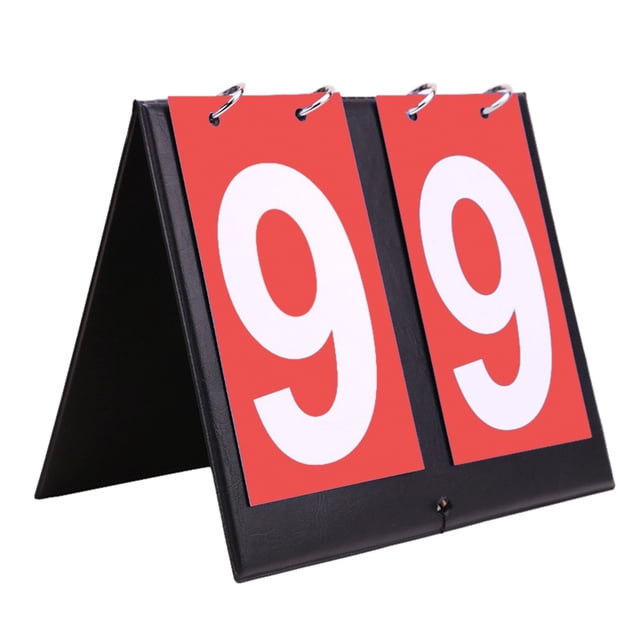 Riforla Sports Scoreboard Flip Number Board 2 Digits Tabletop Score Substitution Board for Sports Outdoor Sport Red