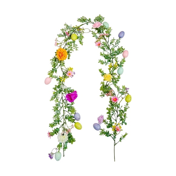 180Cm Colorful Easter Egg Vine Ornament Realistic Plastic Branch Decor for Door Wall Patio Holiday Arrangement