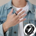 thumbnail image 1 of Mens Wedding Band In Titanium 8MM Black Plated Ring Wedding Ring Engagement Ring, 1 of 5