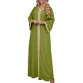 thumbnail image 1 of Robe Abaya Musulmane Femme, Caftan à Col en V, Robe de Prière Islamique, Robe Brodée Effet Bronzage, Robe Longue de Soirée pour les Fêtes, 1 of 6