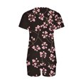 thumbnail image 3 of Ensemble de Pyjama d'Intérieur Confortable pour Femmes 2 Pcs, Col en V, Manches Courtes, Ensemble de Sport, 3 of 4