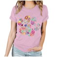 thumbnail image 1 of EGNMCR Chemises de Pâques pour Femmes Chemises Imprimé de Pâques Manches Courtes Col Rond T-Shirts pour Femmes, 1 of 3