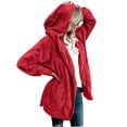 thumbnail image 2 of Simua Hooded Cardigan Sweaters for Women Fashion Clothes Long Sleeve Open Front Plush Coats Casual Cozy Jackets, 2 of 7