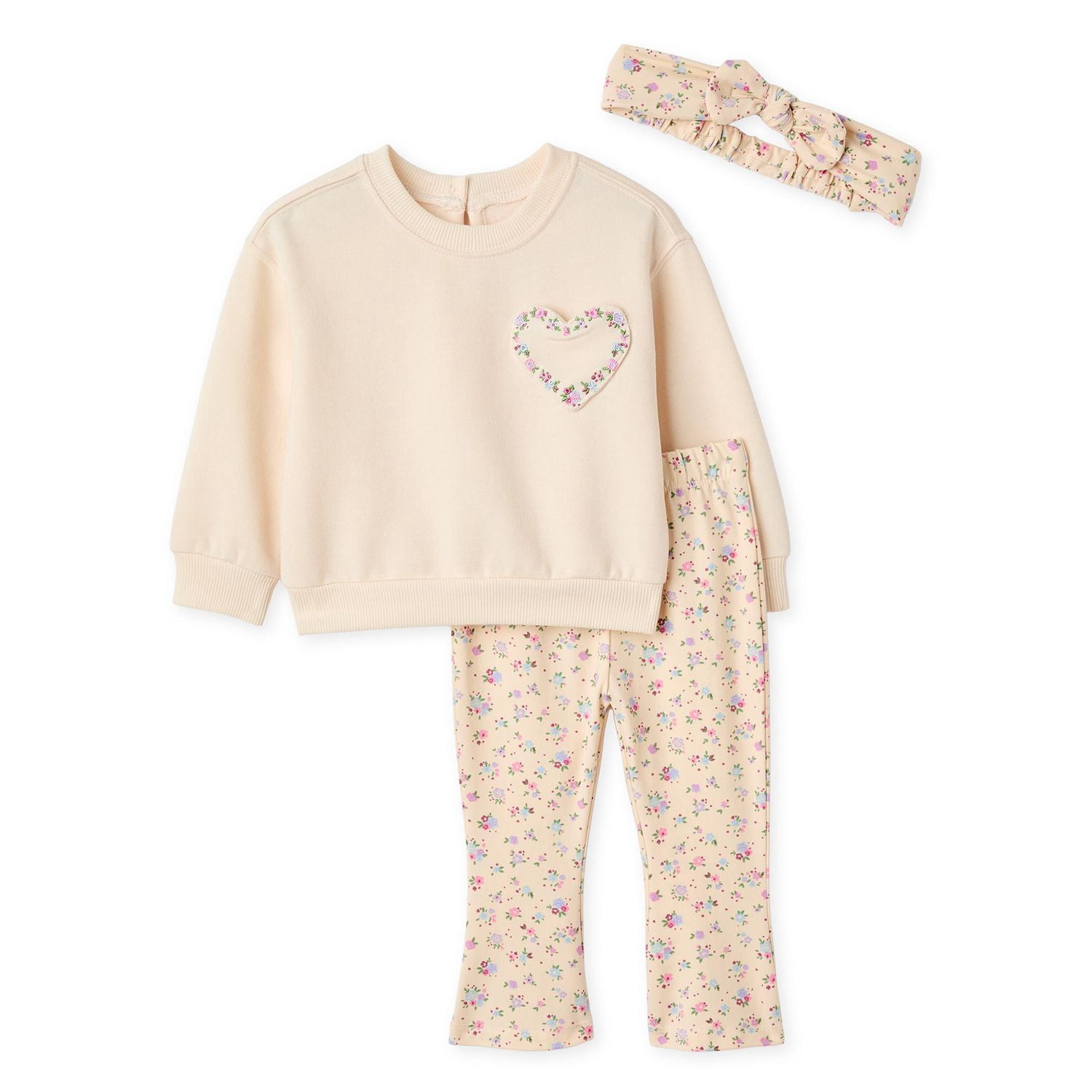 Ensemble 3 pièces en molleton Btween pour bébés filles