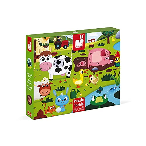 Janod Casse-Tête Tactile 20 Pcs Animaux de la Ferme