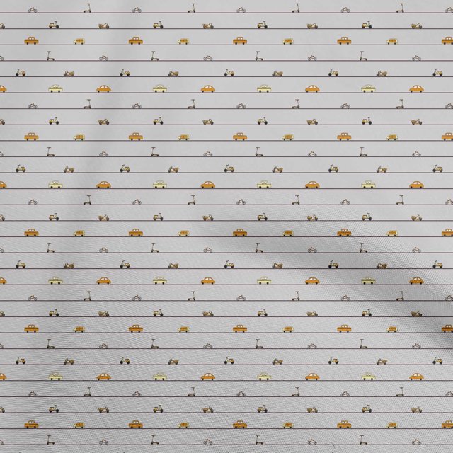 oneOone Rayon Light Gray Fabric Transport Fabric For Sewing Printed Craft Fabric By The Yard 56 Inch Wide