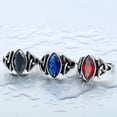 thumbnail image 4 of Men Crystal Ring Party Ceremony Wedding Boys Vintage Style Simple Design Portable Steel Rings Hand Jewellery Birthday Gift Blue Size 10, 4 of 6