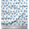 thumbnail image 1 of Soimoi Velvet Fabric Bubbles & Fish Ocean Print Fabric by the Yard 58 Inch Wide, 1 of 2