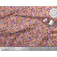 thumbnail image 2 of Soimoi Velvet Fabric Leaves & Bell Floral Decor Fabric Printed Yard 58 Inch Wide, 2 of 3