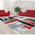 thumbnail image 4 of Ladole Rugs Moda Collection Soft Elegant Copper Abstract Made in Europe Area Rug Carpet in Red Black Grey, 3'9" x 5'2" (115cm x 160cm), 4 of 4