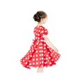 thumbnail image 2 of Robe Fille Vintage Rouge Blanc à Pois Princesse Fête d'Anniversaire 5 Ans, 2 of 5