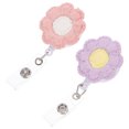 thumbnail image 3 of 2 Pcs Porte-Badge Rétractable en Feutre en Forme de Tournesol Porte-Badge Pince Pratique pour Moulinet de Badge, 3 of 8