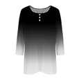 thumbnail image 4 of Birdeem Blouse pour Femmes Col Rond Manches 3/4 Boutonnée, 4 of 9