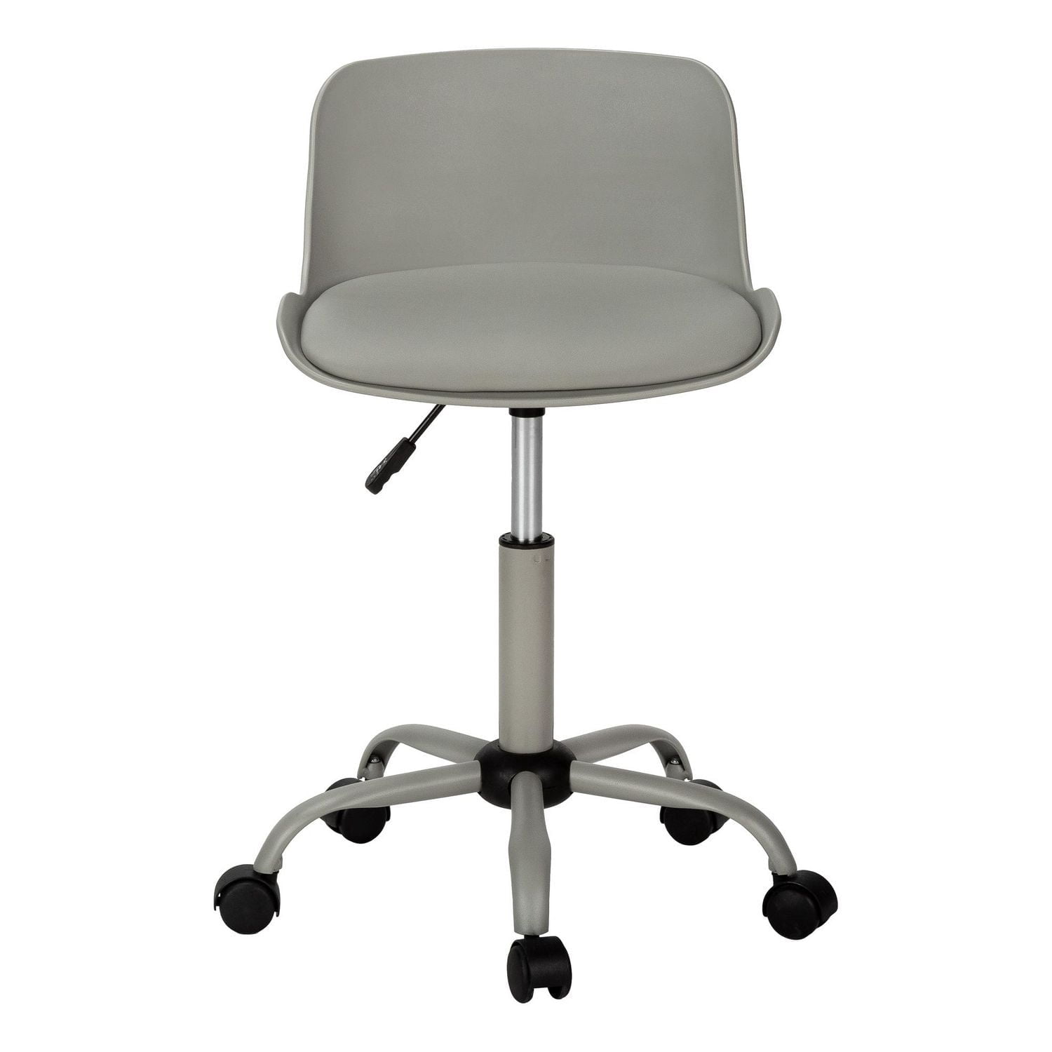 Monarch Specialties Office Chair, Adjustable Height, Swivel, Ergonomic, Computer Desk, Work, Juvenile, Metal, Pu Leather Look, Grey, Contemporary, Modern