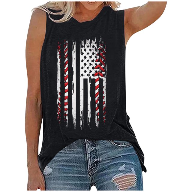 SMihono Hauts pour Femmes Débardeur Mode Femme Col Rond Imprimé Blouse Sans Manches T-Shirt Été Débardeurs Débardeurs pour Femmes Hauts d'Été pour Femmes