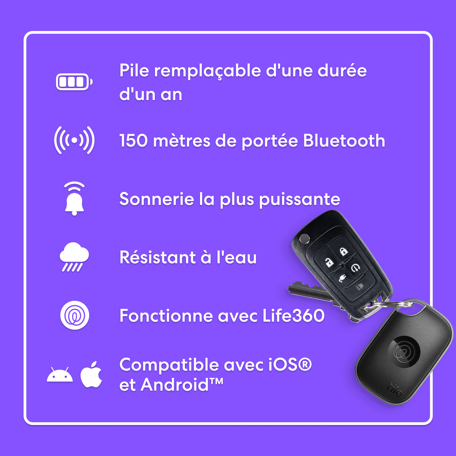 Life360 Tile Pro (2024) Bluetooth Tracker, both iOS and Android Compatible. 2-Pack