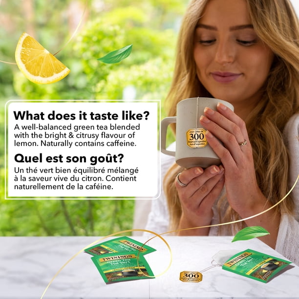 Twinings Green Tea Lemon Tea Bags, Bright & Citrusy, Naturally