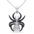thumbnail image 1 of Asteria Black Diamond Accent Sterling Silver Spider Pendant, 18", 1 of 3