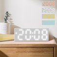 thumbnail image 1 of Xihbxyly Fresh White Face Alarm Clock Room Clock Style Student Alarm Clock Date Temperature Display Three Brightness Settings Adjustable Suitable for School Office Travel Supplies Savings, 1 of 7