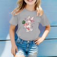 thumbnail image 2 of GDREDA Vêtements pour Fille T-Shirt Décontracté pour Enfants à Imprimé Mode Col Rond Manches Courtes Tunique à Manches Courtes pour Fille Gris, 4-5 Ans, 2 of 4