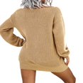 thumbnail image 4 of Robe Chandail Épaules Dénudées pour Femmes Manches Longues Couleur Unie Robe Tricotée Ample Robe Mini Automne, 4 of 5